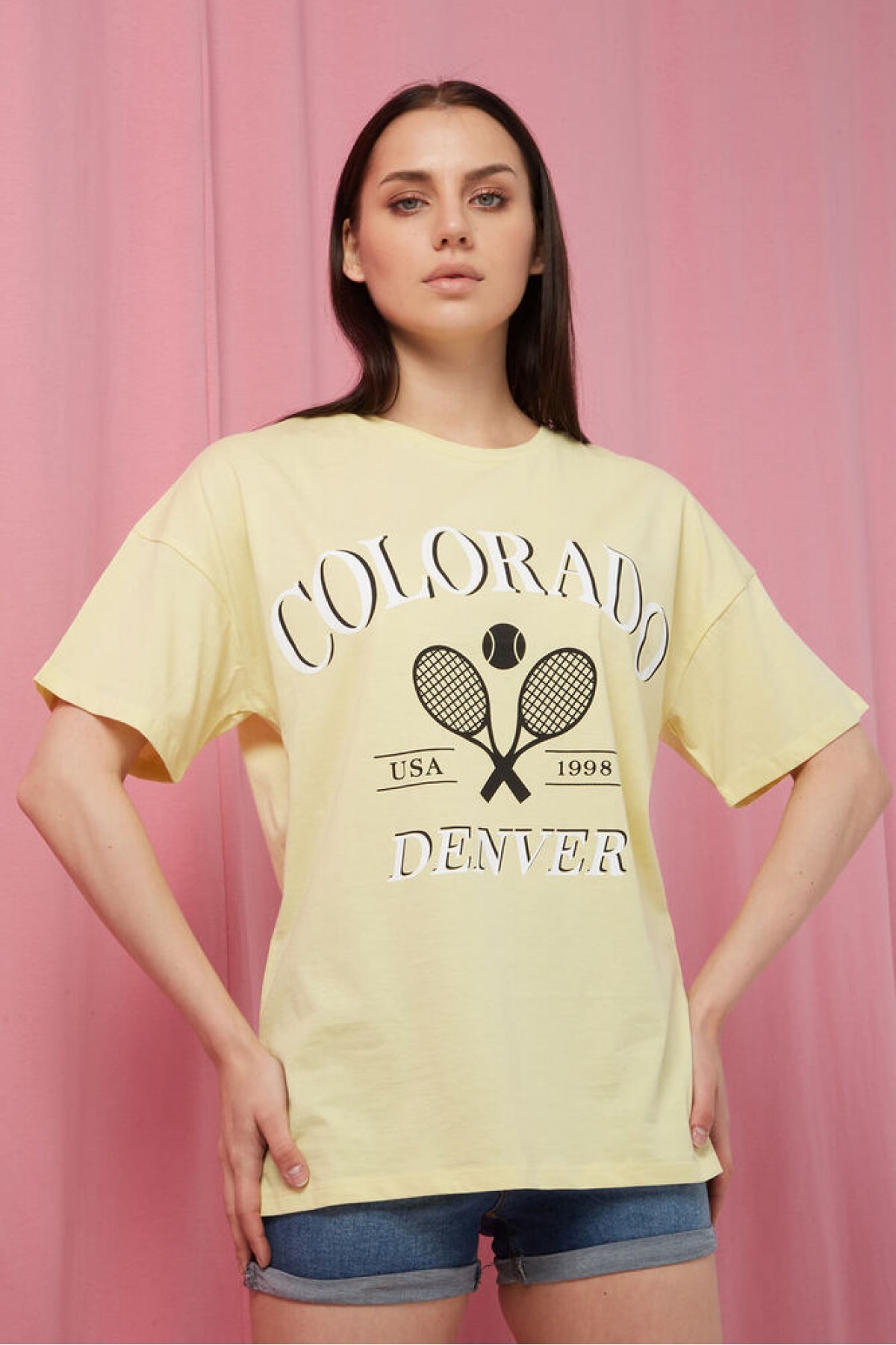 Fashion Friends Kadın T-Shirt 22Y0515K1 Sarı / Yellow