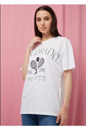 Fashion Friends Kadın T-Shirt 22Y0515K1 Beyaz / White