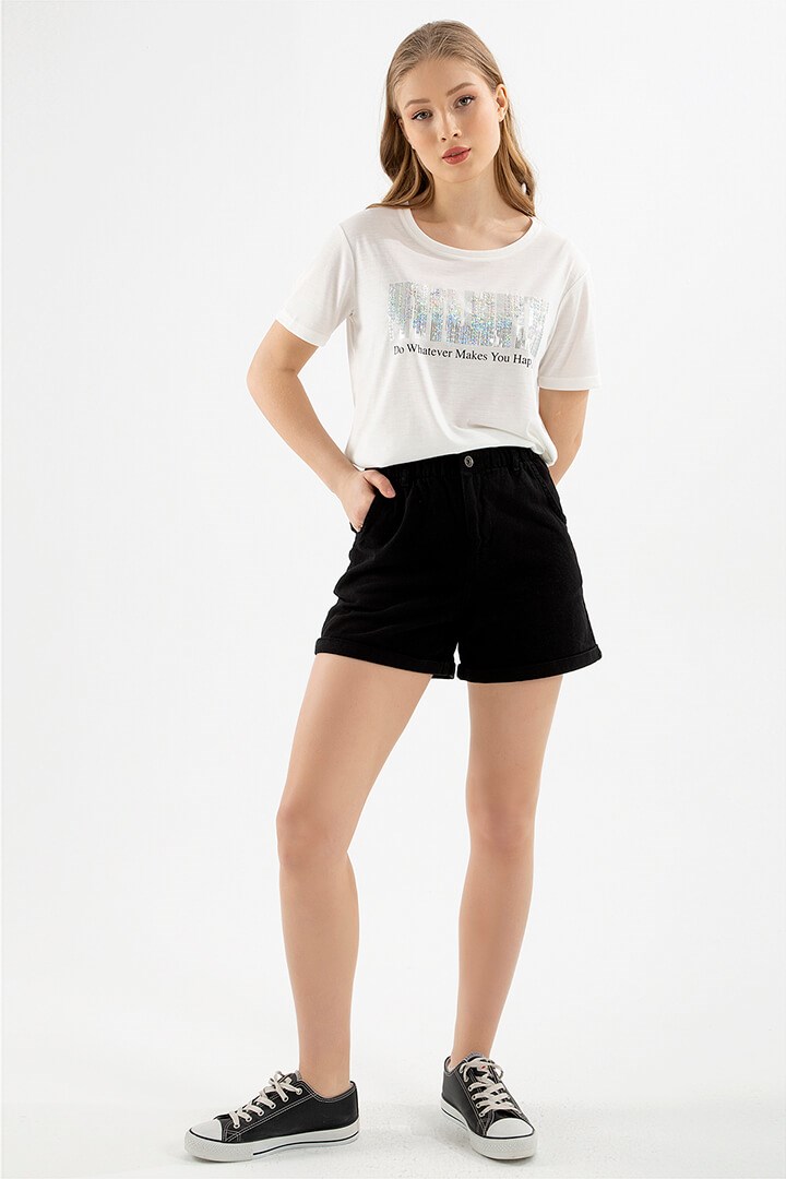 Fashion Friends Kadın Şort 22Y0542K1 Siyah / Black