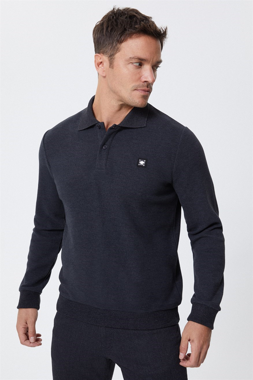 Lee Cooper Erkek S-Shirt 231 LCM 241010 Antrasit Melanj