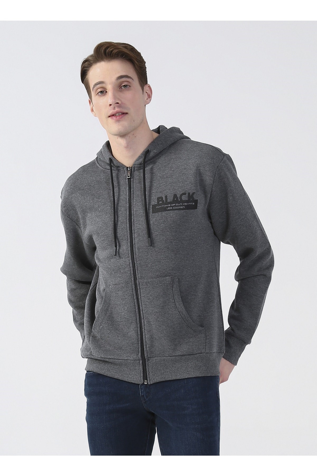 Lee Cooper Erkek S-Shirt 231 LCM 241025 Antrasit Melanj