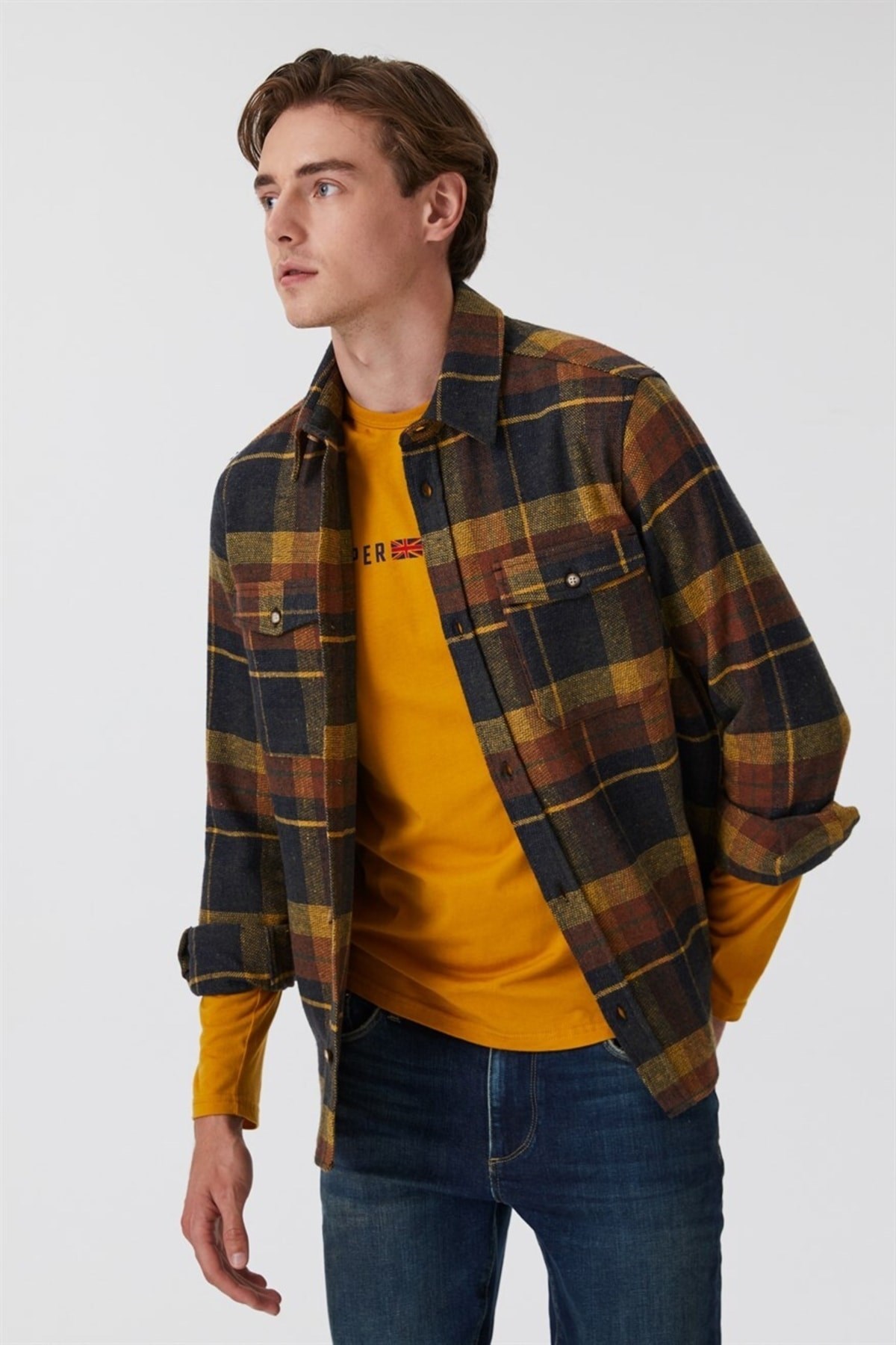 Lee Cooper Erkek Gömlek 231 LCM 241040 Hardal