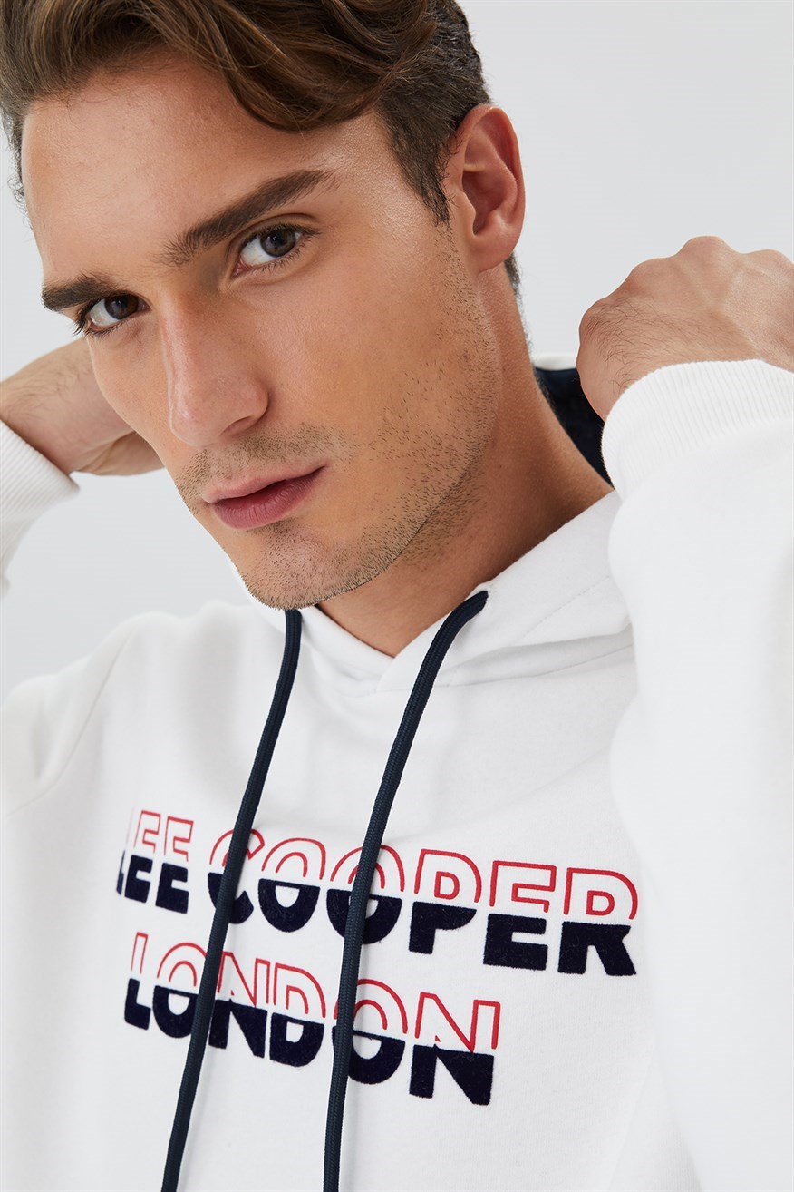 Lee Cooper Erkek S-Shirt 231 LCM 241047 Off Whıte