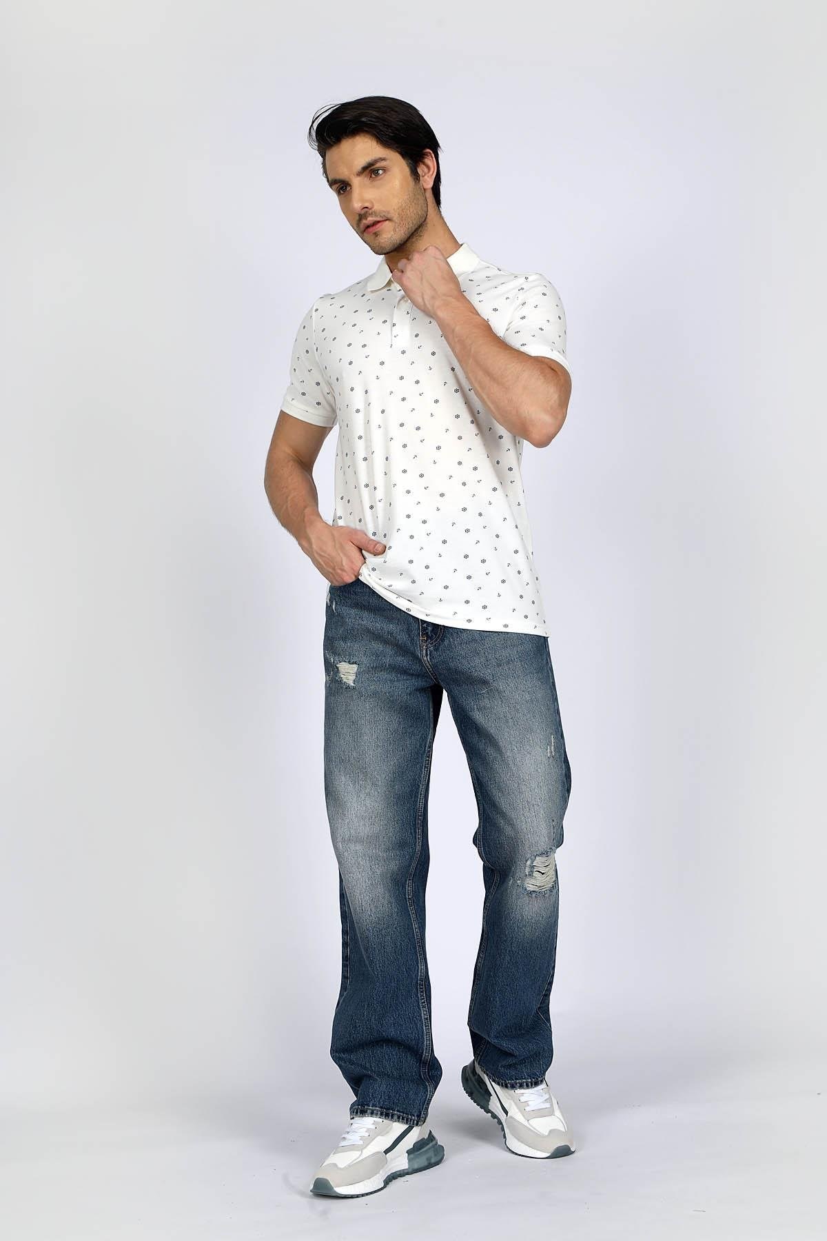 Lee Cooper Erkek T-Shirt 232 LCM 242034 Off Whıte