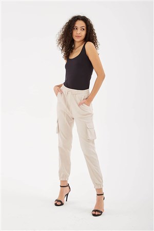 Fashion Friends Kadın Pantolon 23Y-PNT0129K1 Bej
