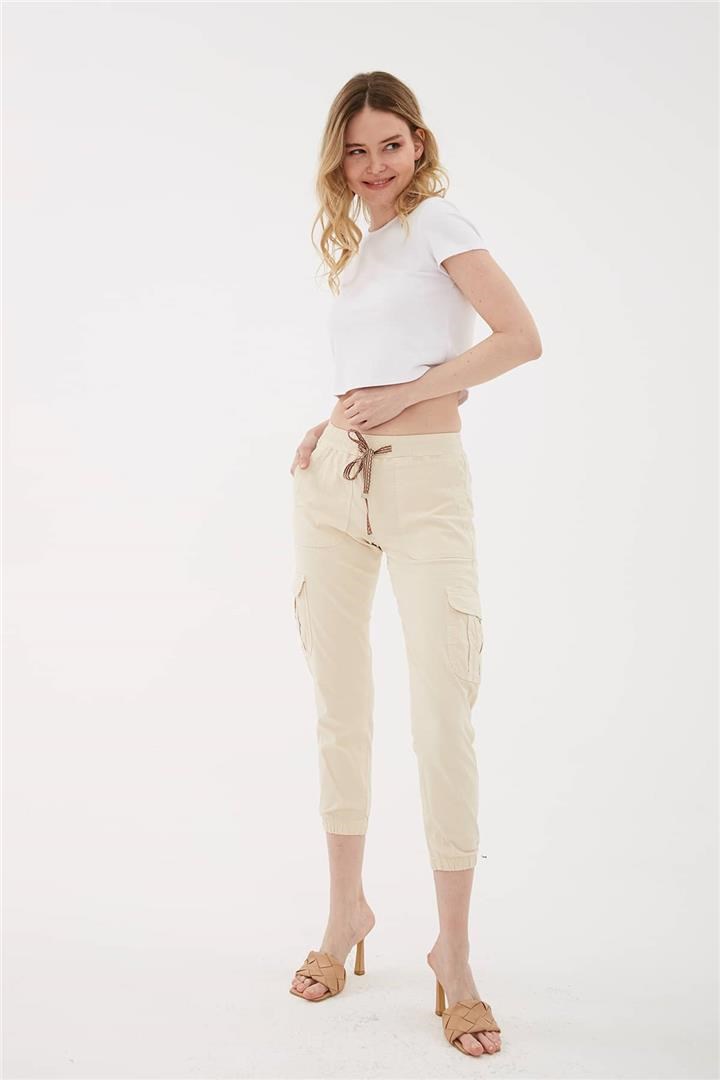Fashion Friends Kadın Pantolon 23Y-PNT0311K1 Bej