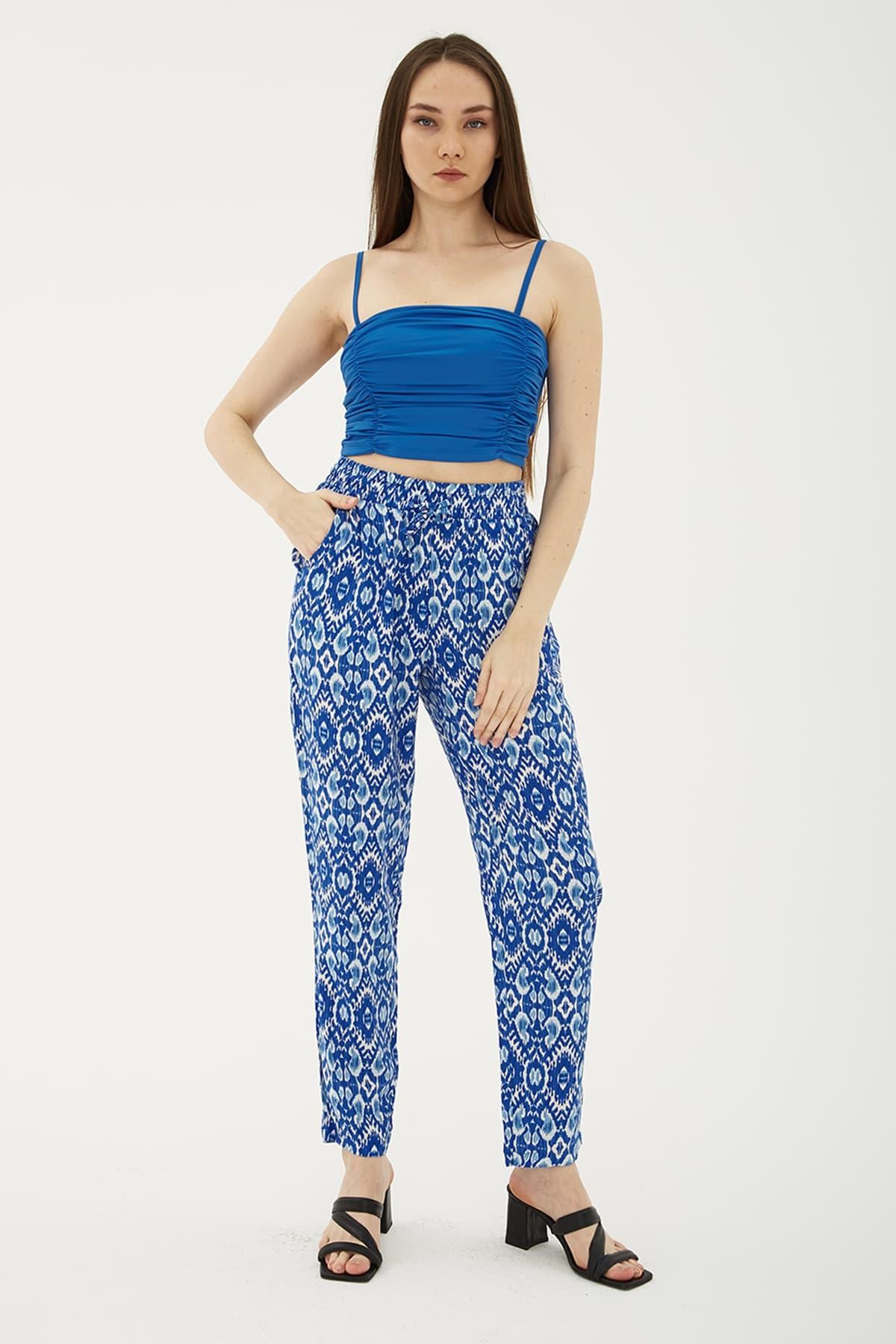 Fashion Friends Kadın Pantolon 23Y-PNT0497K1 Mavi