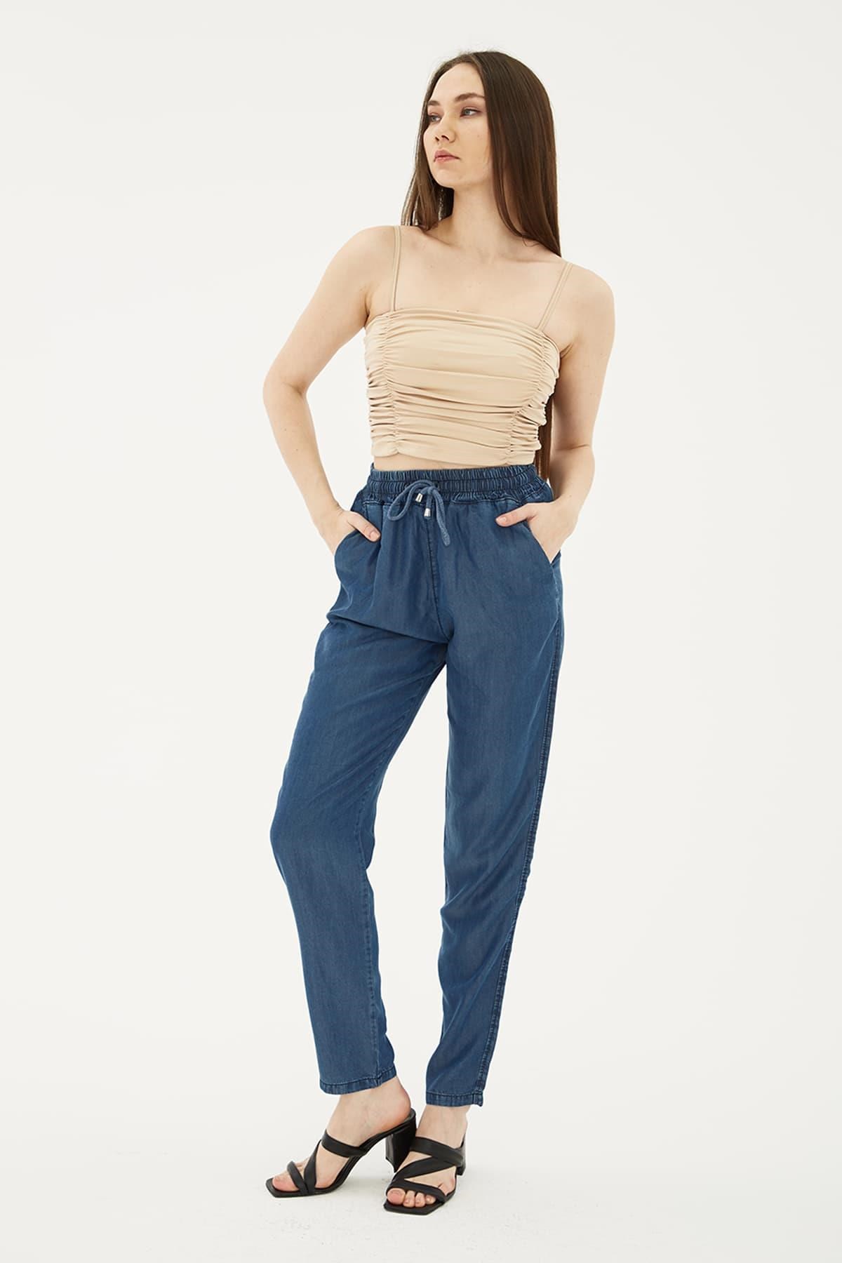 Fashion Friends Kadın Pantolon 23Y-PNT0657K1 K.Mavi