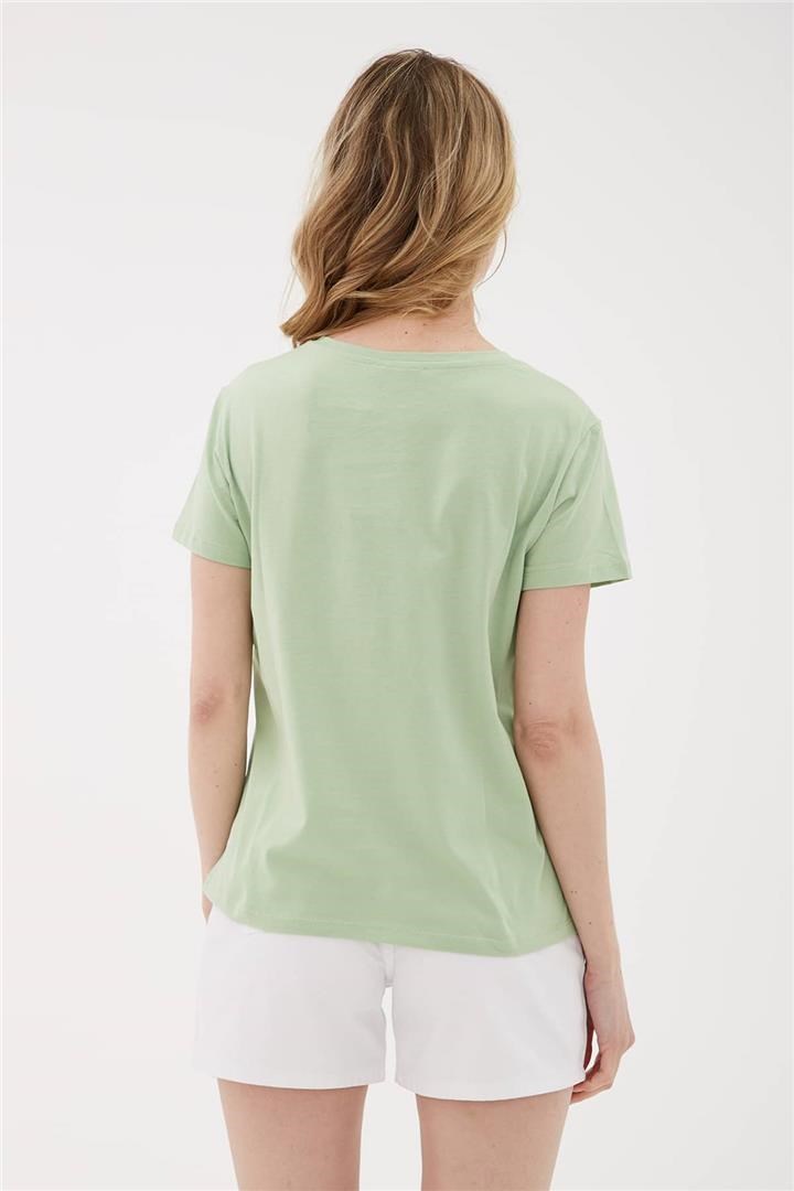 Fashion Friends Kadın T-Shirt 23Y-TST0684K1 Çağla