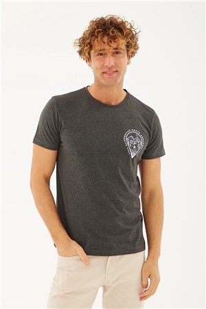 Fashion Friends Erkek T-Shirt 23Y-TST0696E1 Antra Melanj