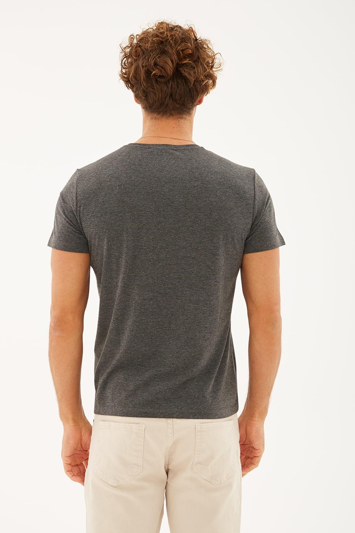 Fashion Friends Erkek T-Shirt 23Y-TST0697E1 Antra Melanj