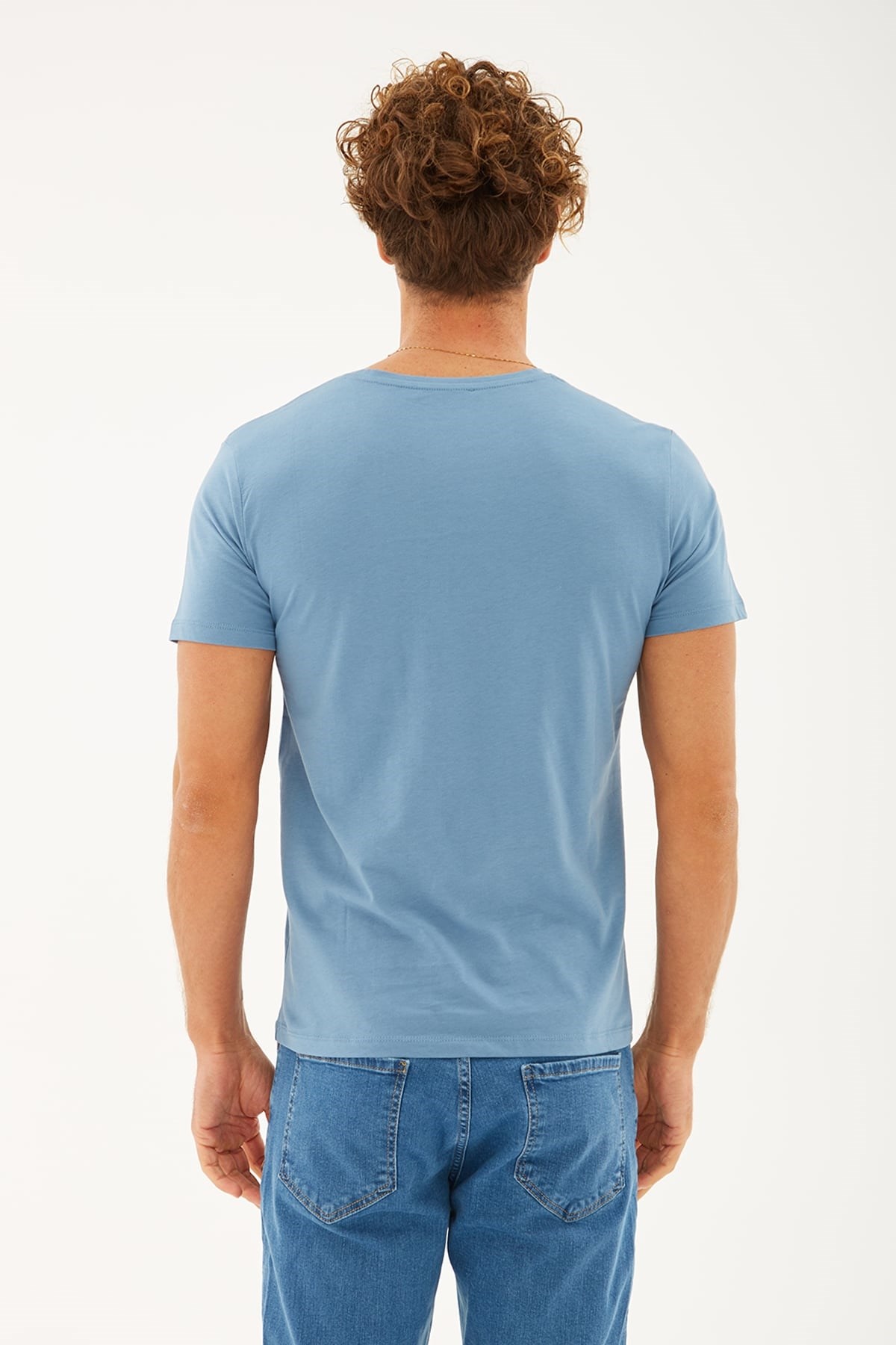 Fashion Friends Erkek T-Shirt 23Y-TST0698E1 Mavi