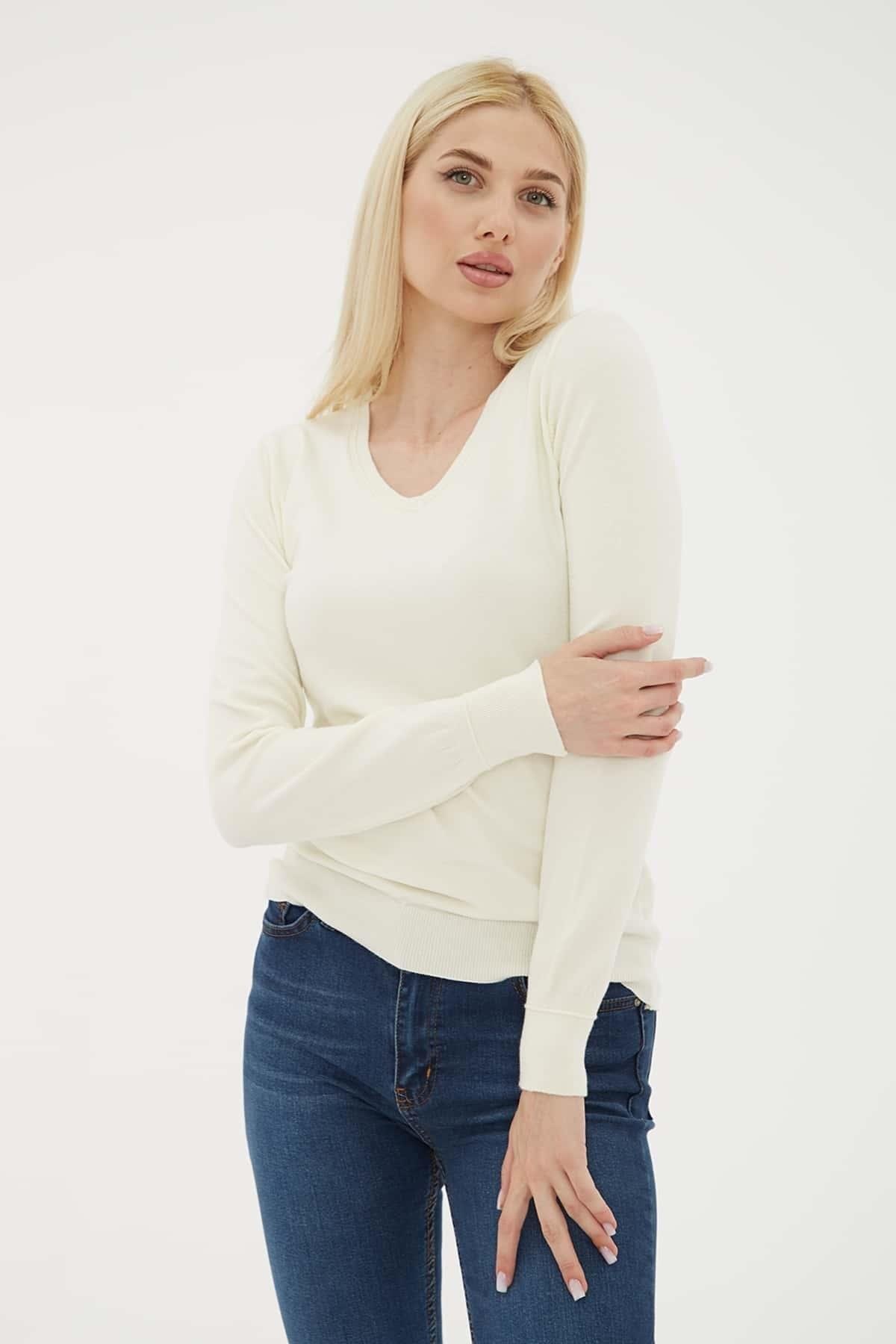 Fashion Friends Kadın Kazak 25K0778K1 Ekru