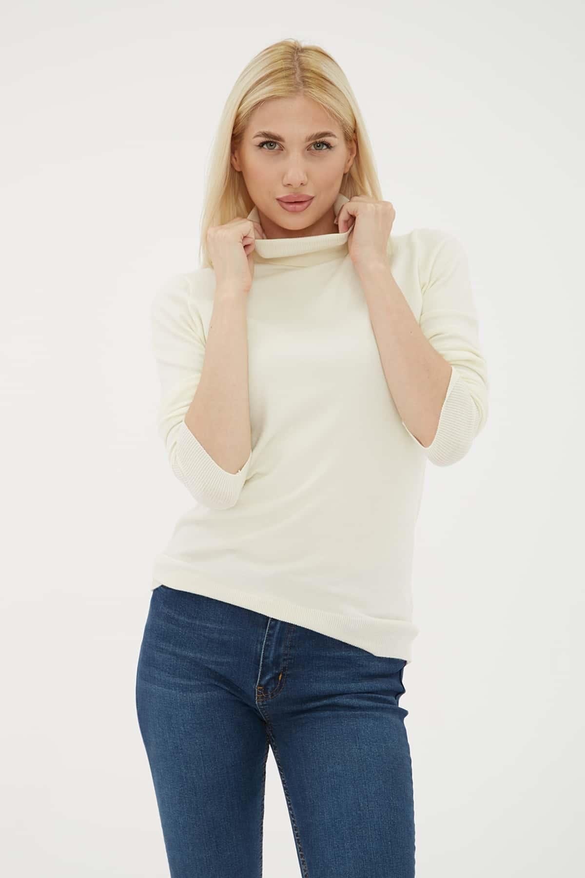 Fashion Friends Kadın Kazak 25K0780K1 Ekru