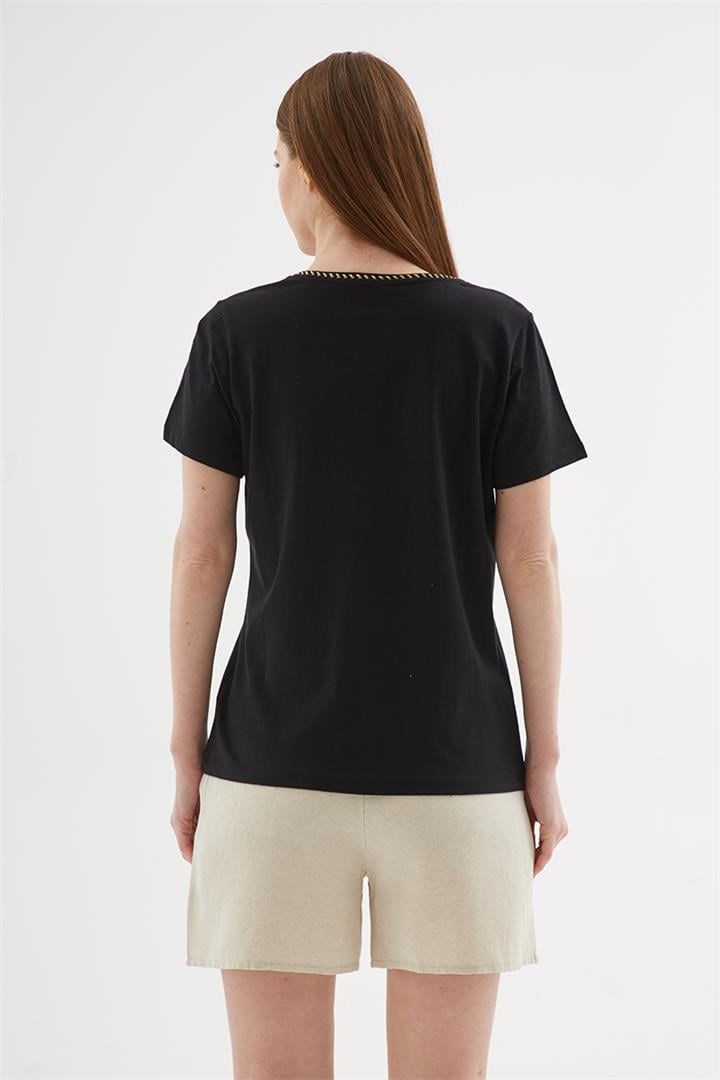 Fashion Friends Kadın T-Shirt 25Y0478K1 Siyah