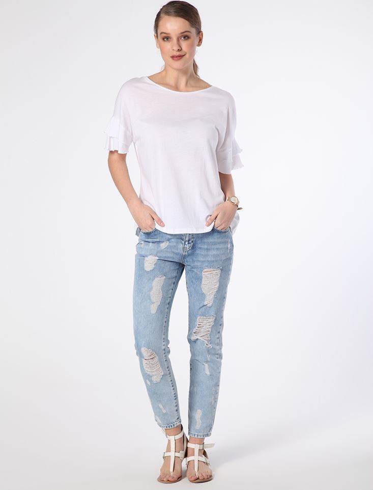 Fashion Friends Kadın T-Shirt 8B1171B1 Beyaz / White