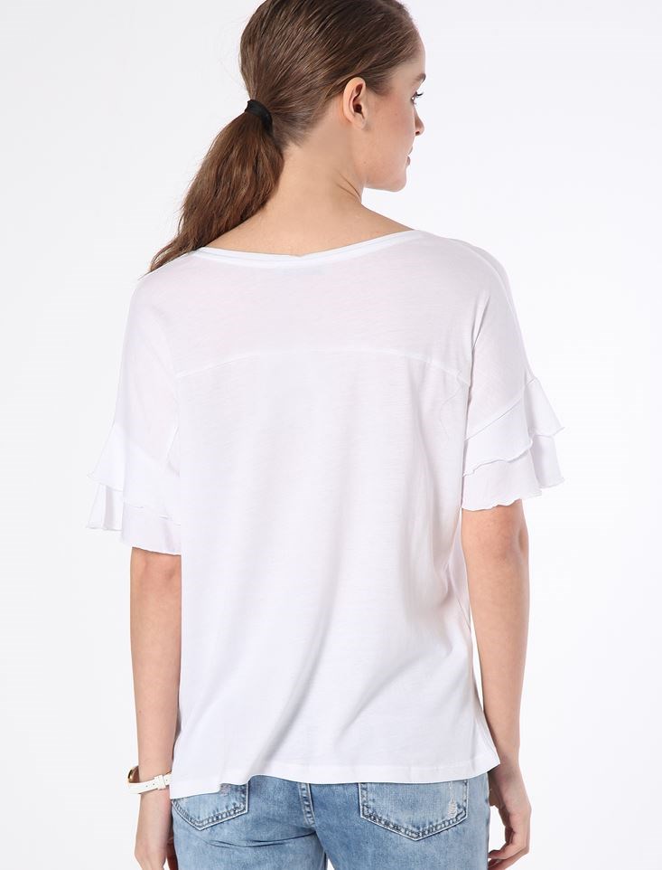 Fashion Friends Kadın T-Shirt 8B1171B1 Beyaz / White