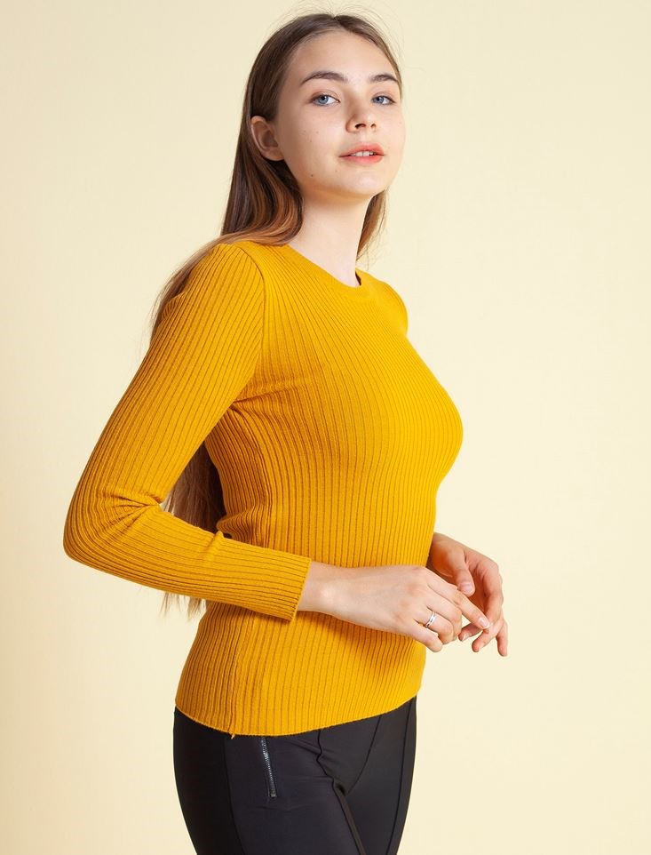 Fashion Friends Kadın Kazak 9K0290B1 Hardal / Mustard