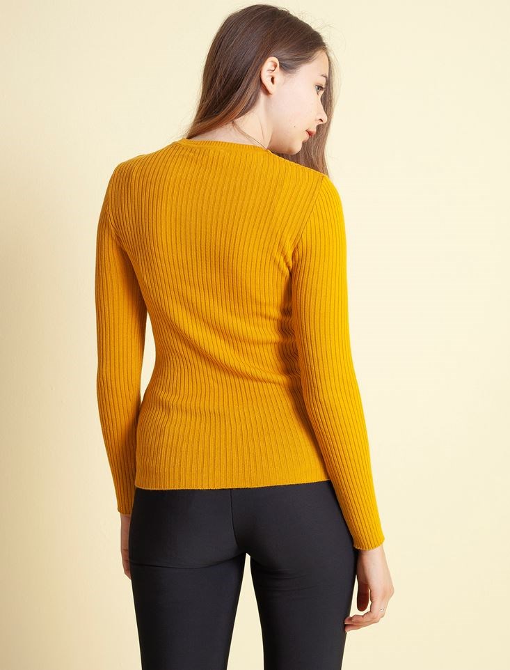 Fashion Friends Kadın Kazak 9K0290B1 Hardal / Mustard