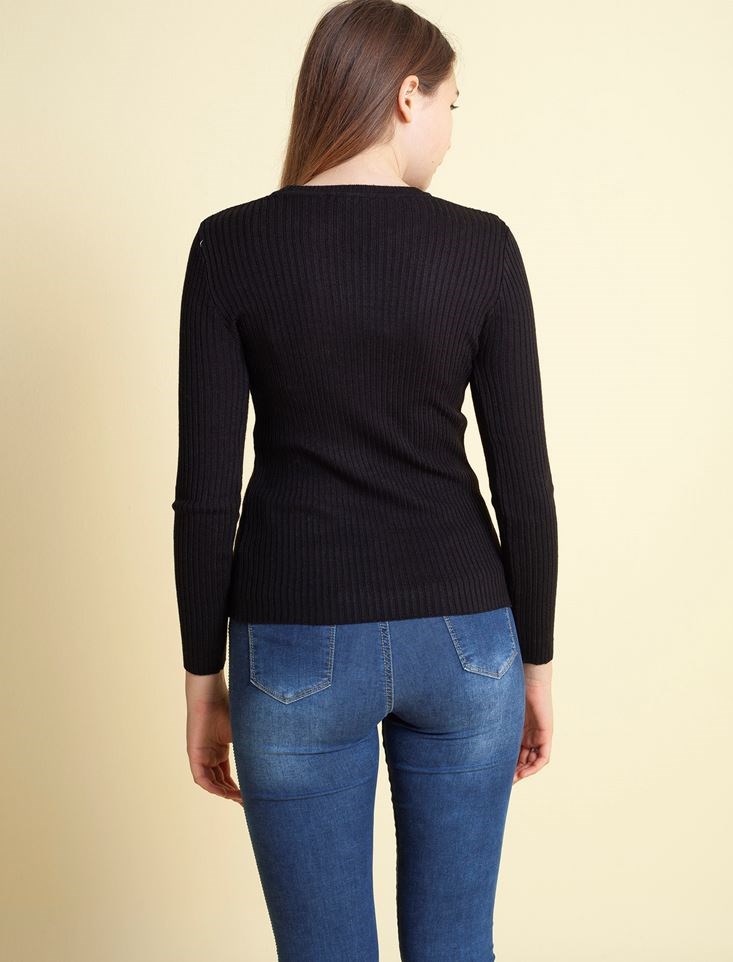 Fashion Friends Kadın Kazak 9K0290B1 Siyah / Black