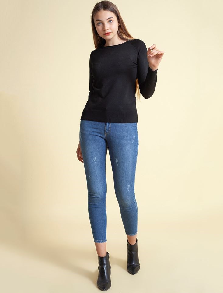 Fashion Friends Kadın Kazak 9K0400B1 Siyah / Black