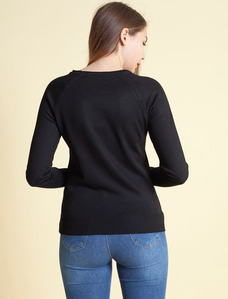 Fashion Friends Kadın Kazak 9K0400B1 Siyah / Black
