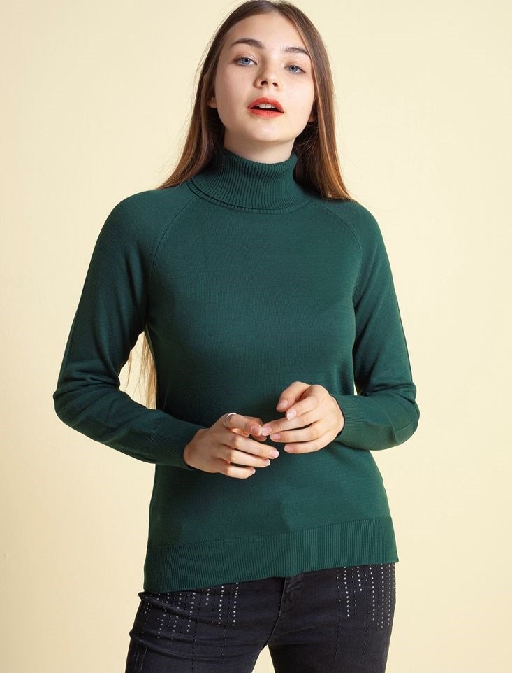 Fashion Friends Kadın Kazak 9K0401B1 Yeşil / Green