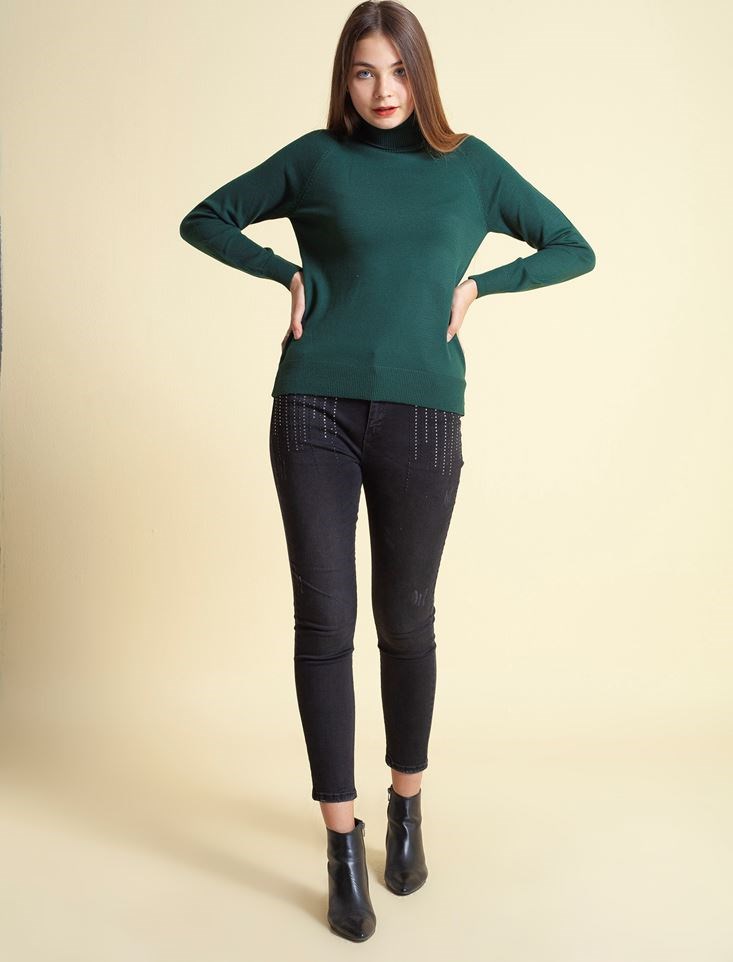 Fashion Friends Kadın Kazak 9K0401B1 Yeşil / Green