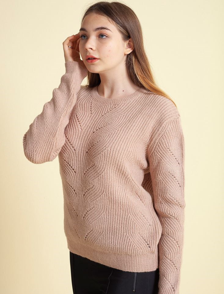 Fashion Friends Kadın Kazak 9K0439B1 Pudra / Powder