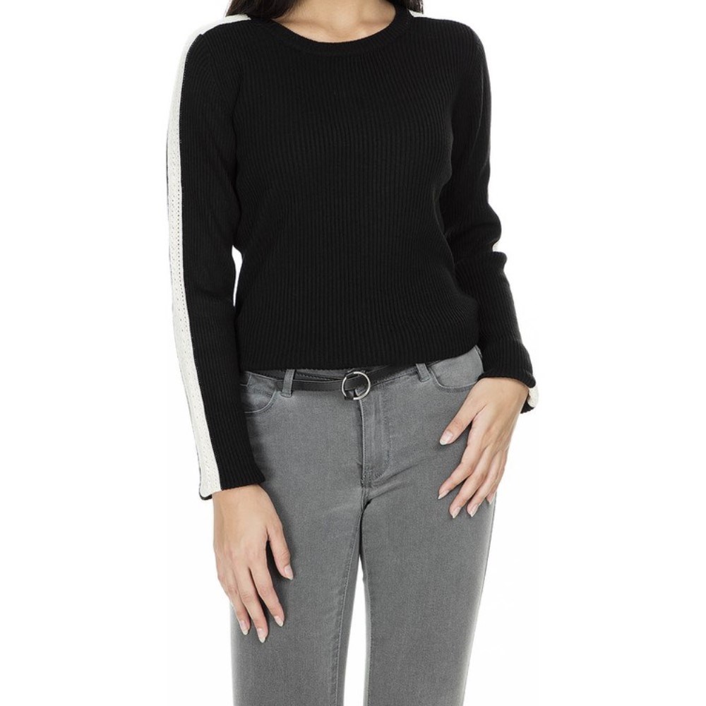 Fashion Friends Kadın Kazak 9K0611B1 Ekru Çizgili / Ecru Striped