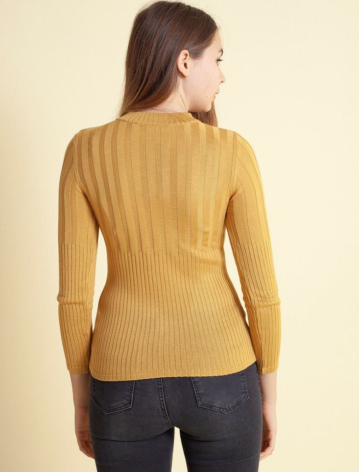 Fashion Friends Kadın T-Shirt 9K0658B1 Hardal / Mustard