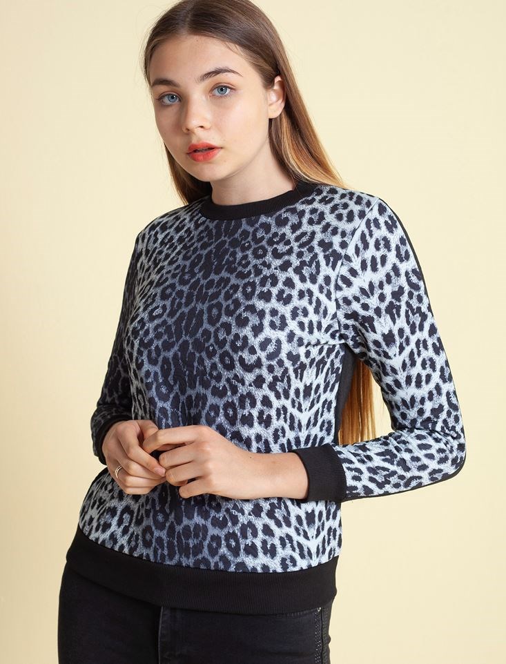 Fashion Friends Kadın S-Shirt 9K0949B1 Gri Desenli