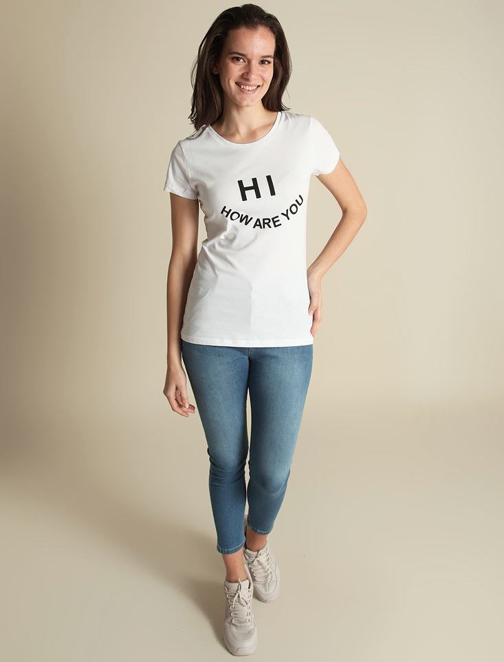 Fashion Friends Kadın T-Shirt 9Y0214B1 Beyaz / White