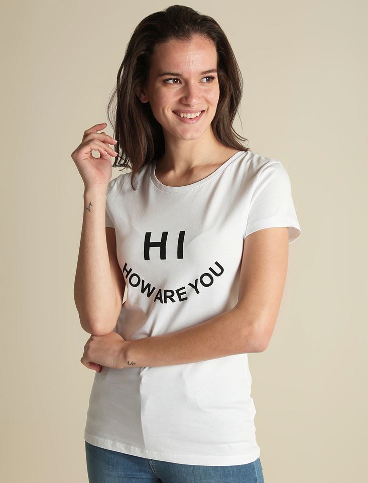 Fashion Friends Kadın T-Shirt 9Y0214B1 Beyaz / White
