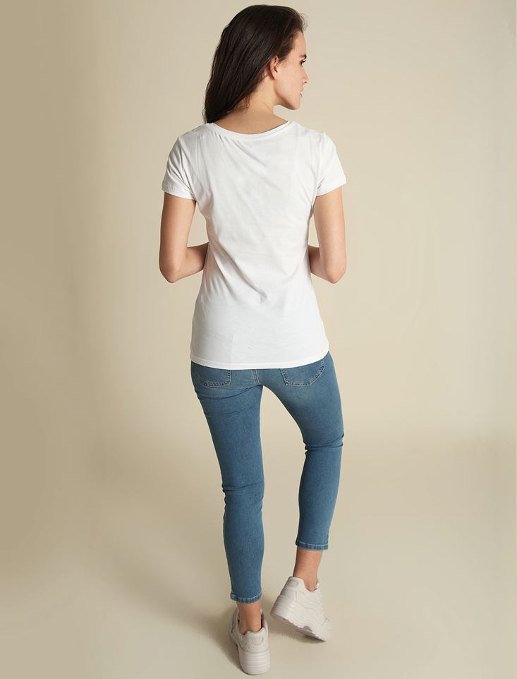 Fashion Friends Kadın T-Shirt 9Y0214B1 Beyaz / White