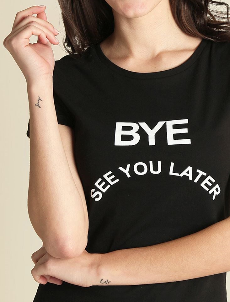 Fashion Friends Kadın T-Shirt 9Y0214B1 Siyah / Black