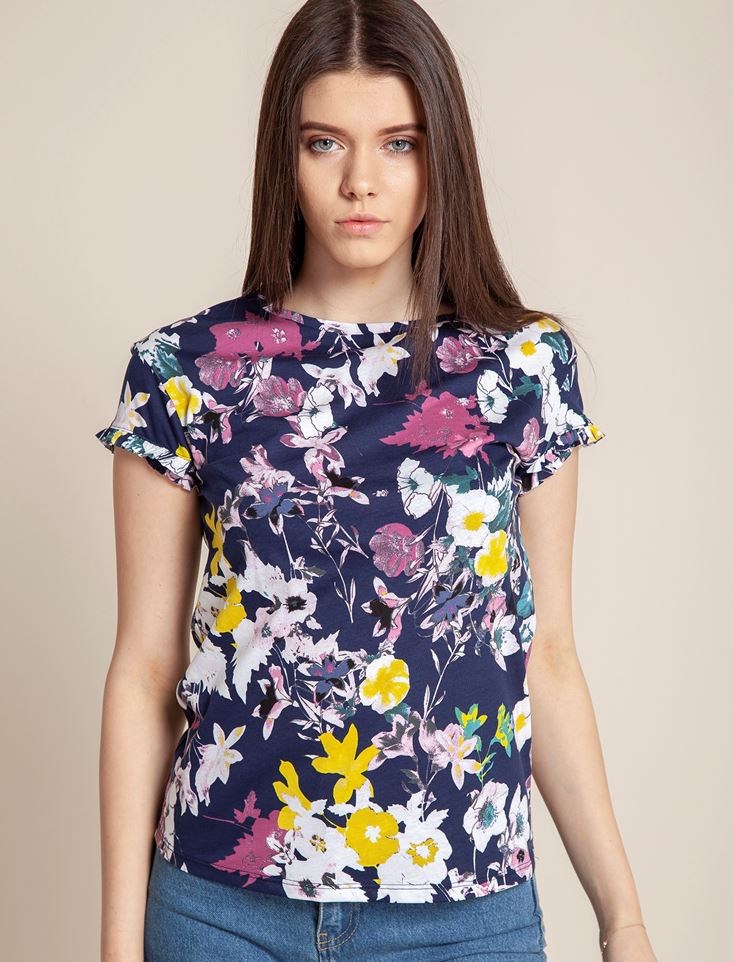Fashion Friends Kadın T-Shirt 9Y0232B1 Lacivert Desenli / Navy Printed