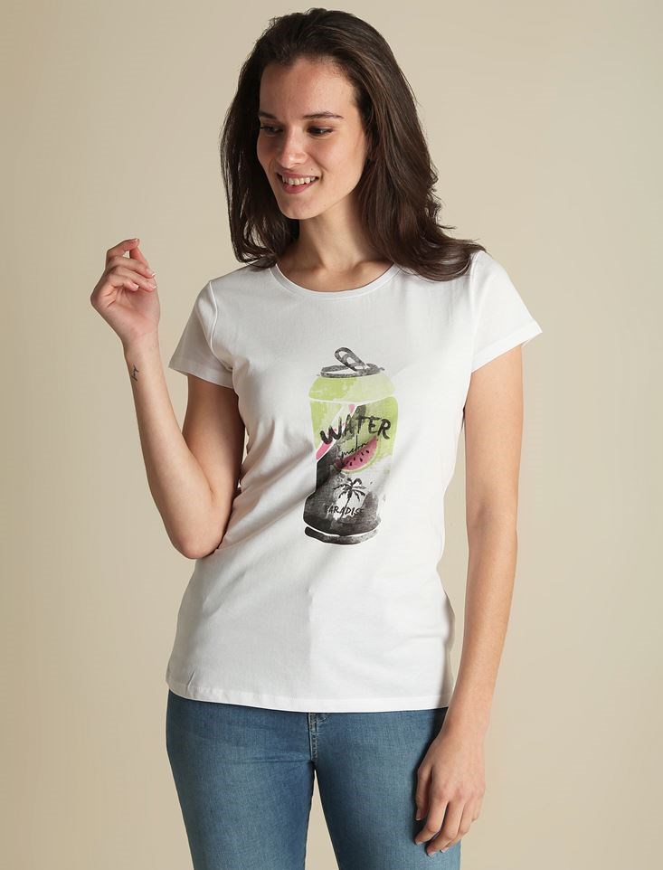 Fashion Friends Kadın T-Shirt 9Y0308B1 Beyaz / White