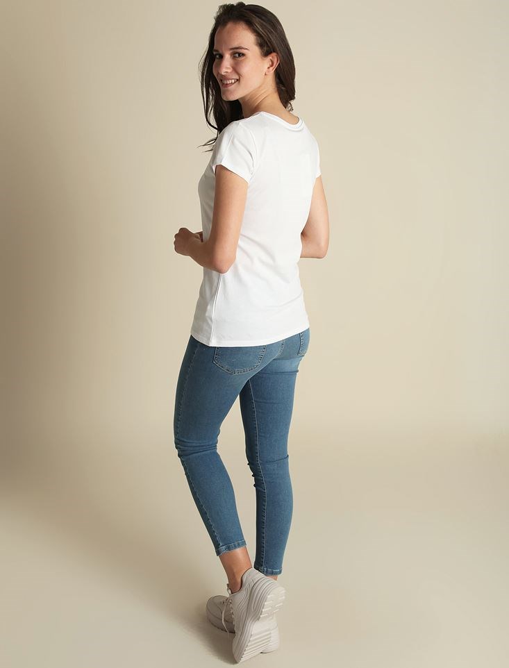 Fashion Friends Kadın T-Shirt 9Y0308B1 Beyaz / White