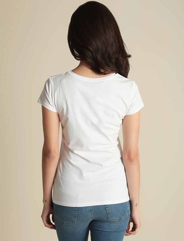 Fashion Friends Kadın T-Shirt 9Y0308B1 Beyaz / White