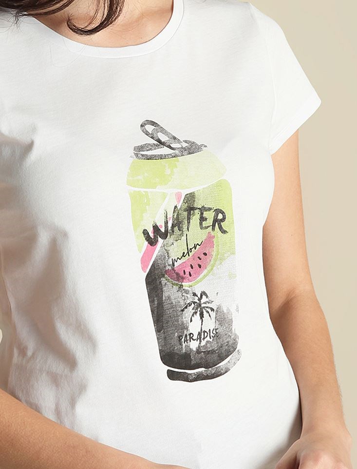 Fashion Friends Kadın T-Shirt 9Y0308B1 Beyaz / White