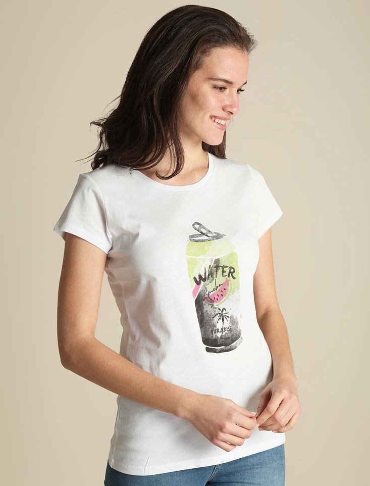 Fashion Friends Kadın T-Shirt 9Y0308B1 Beyaz / White