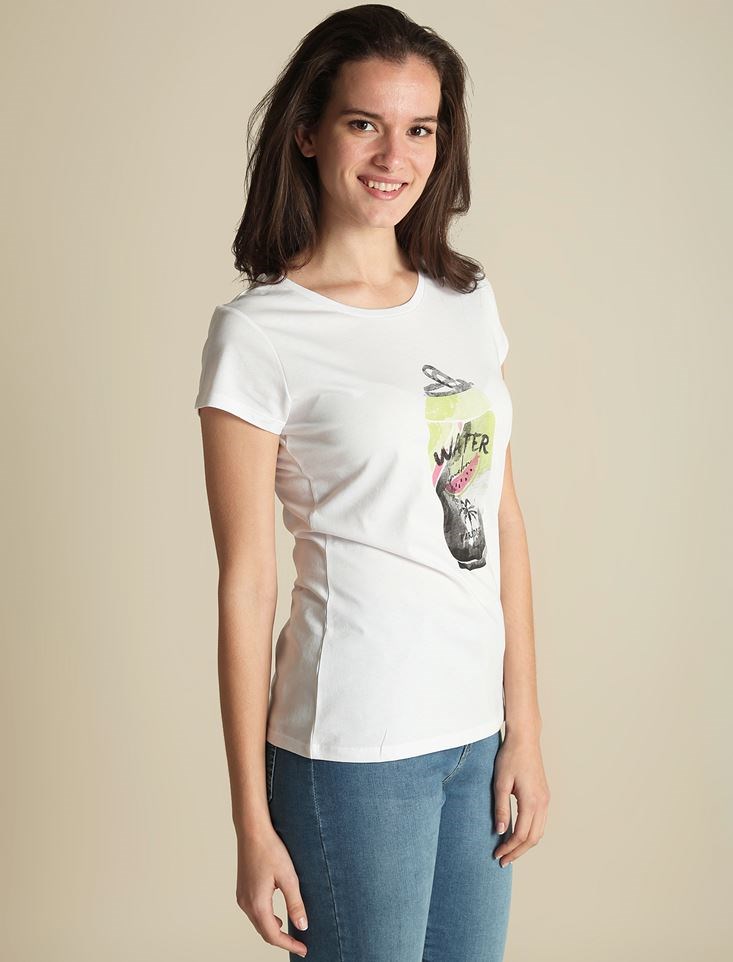 Fashion Friends Kadın T-Shirt 9Y0308B1 Beyaz / White