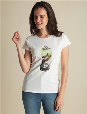 Fashion Friends Kadın T-Shirt 9Y0308B1 Beyaz / White