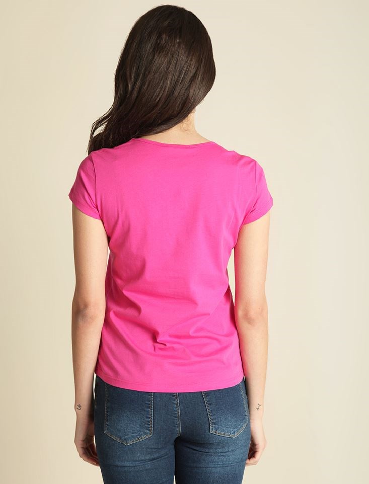 Fashion Friends Kadın T-Shirt 9Y0483B1 Fuşya / Fuchsia