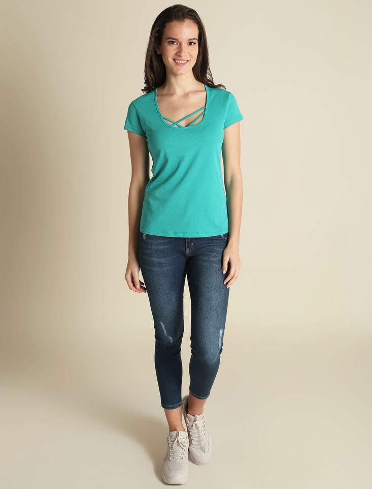 Fashion Friends Kadın T-Shirt 9Y0483B1 Mentol