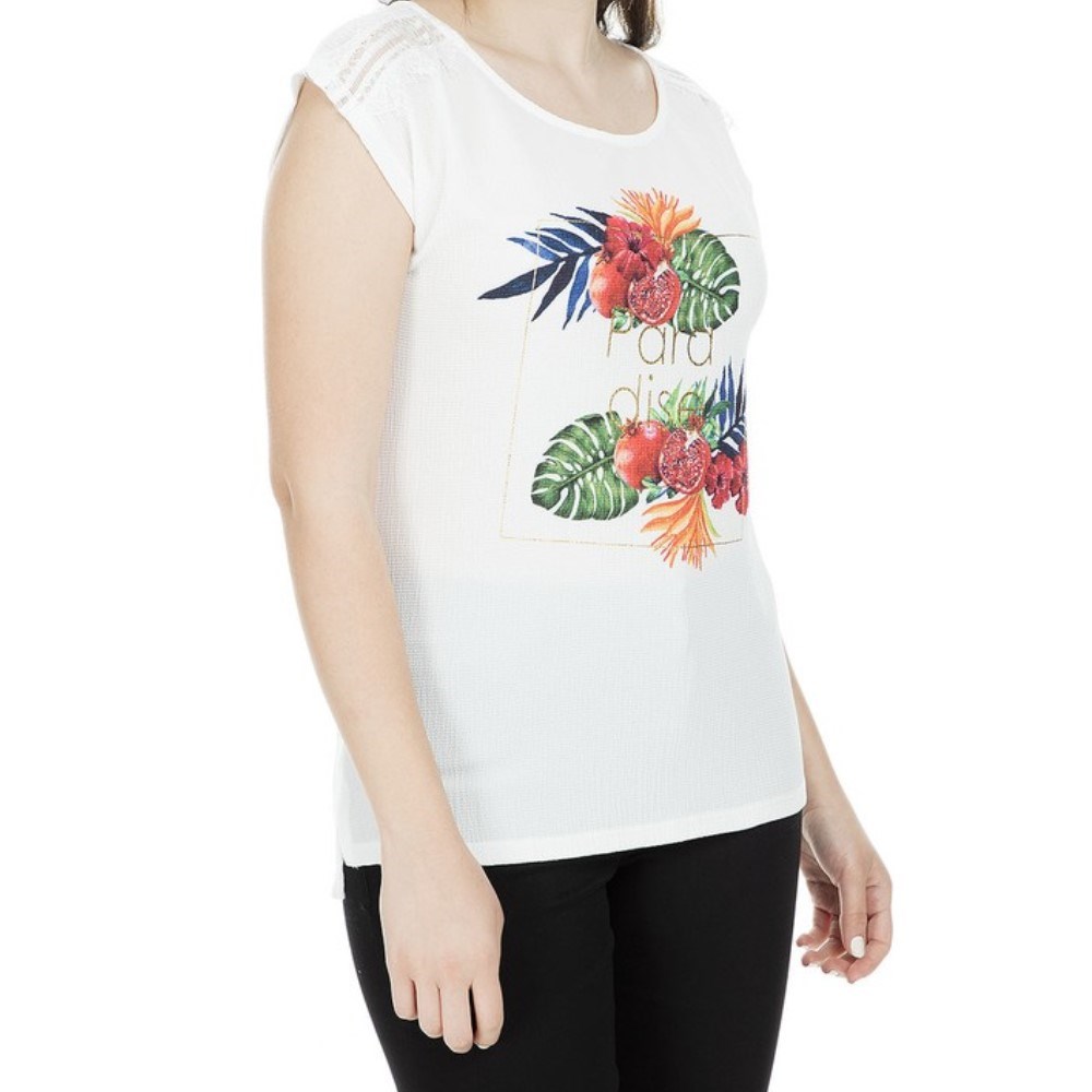 Fashion Friends Kadın T-Shirt 9Y0823B1 Ekru / Ecru