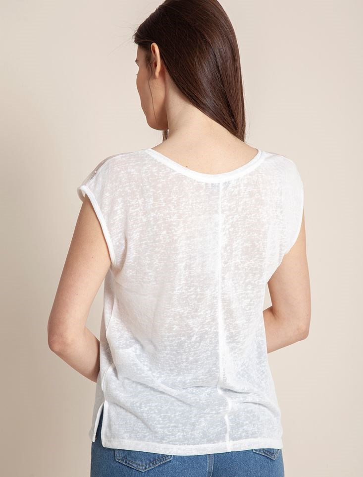 Fashion Friends Kadın T-Shirt 9Y0830B1 Ekru / Ecru