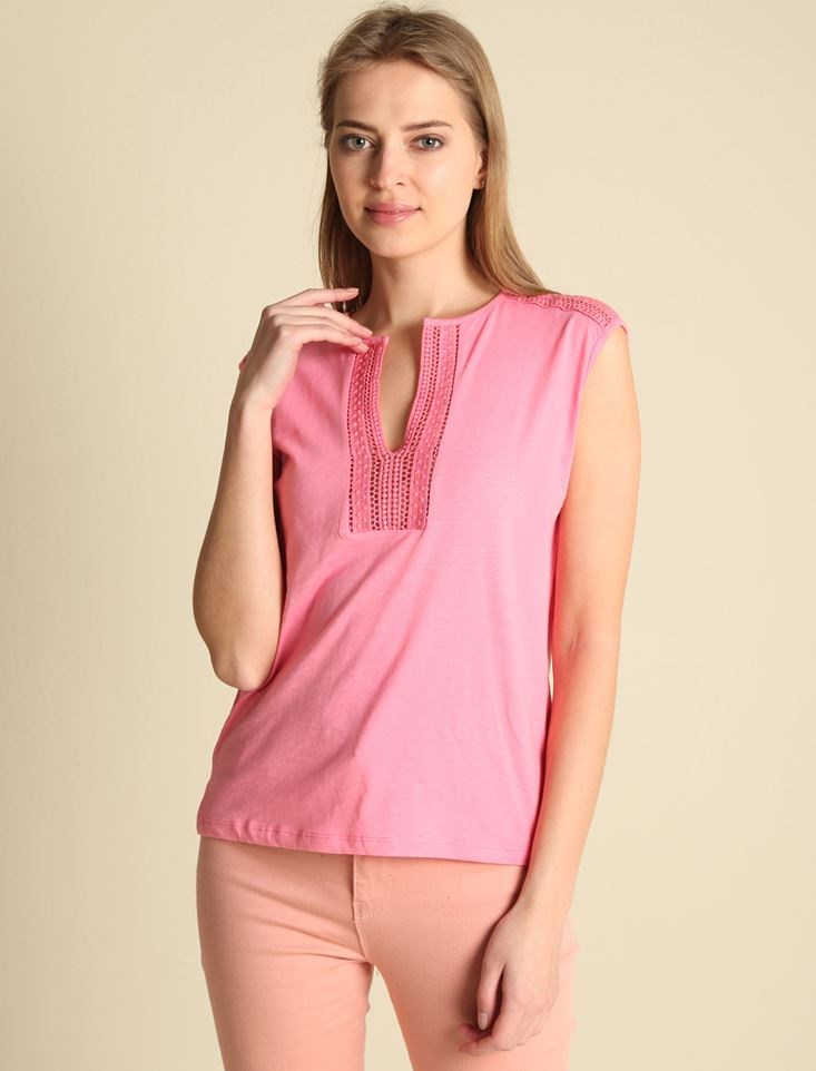 Fashion Friends Kadın T-Shirt 9Y0915B1 Coral / Coral