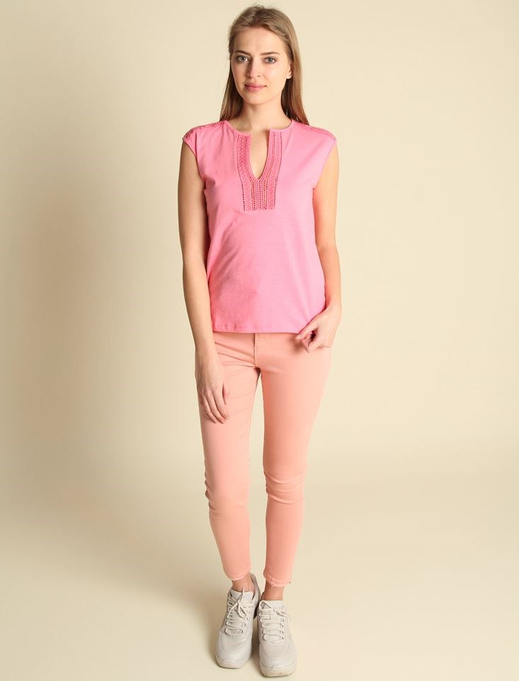 Fashion Friends Kadın T-Shirt 9Y0915B1 Coral / Coral
